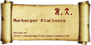 Marberger Klarissza névjegykártya
